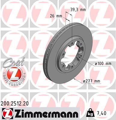 Otto Zimmermann 200.2512.20 Brake disk 200251220: Buy near me in Poland at 2407.PL - Good price!