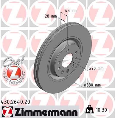Otto Zimmermann 430.2640.20 Brake disc 430264020: Buy near me in Poland at 2407.PL - Good price!