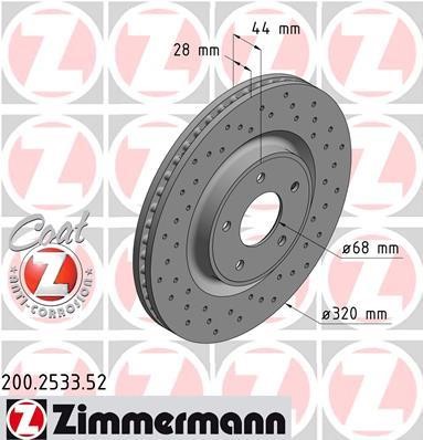 Otto Zimmermann 200.2533.52 Brake disc 200253352: Buy near me in Poland at 2407.PL - Good price!