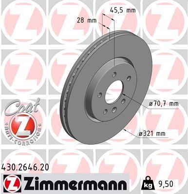 Otto Zimmermann 430.2646.20 Brake disk 430264620: Buy near me in Poland at 2407.PL - Good price!