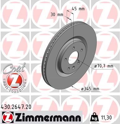 Otto Zimmermann 430.2647.20 Brake disk 430264720: Buy near me in Poland at 2407.PL - Good price!