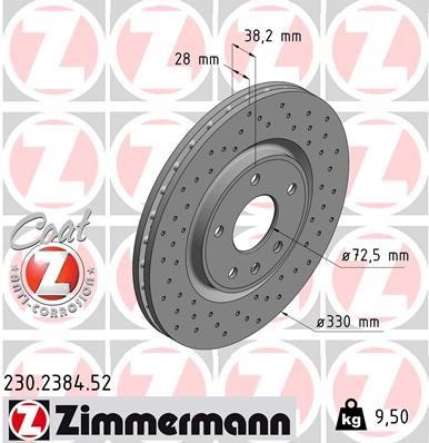 Otto Zimmermann 230.2384.52 Brake disk 230238452: Buy near me in Poland at 2407.PL - Good price!