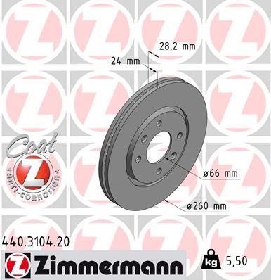 Otto Zimmermann 440310420 Диск гальмівний 440310420: Приваблива ціна - Купити у Польщі на 2407.PL!