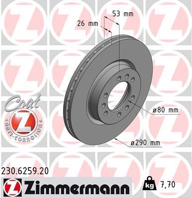 Otto Zimmermann 230625920 Brake disc 230625920: Buy near me in Poland at 2407.PL - Good price!
