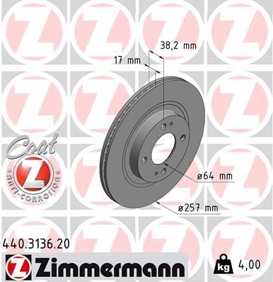 Otto Zimmermann 440.3136.20 Тормозной диск 440313620: Купить в Польше - Отличная цена на 2407.PL!