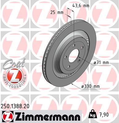 Otto Zimmermann 250.1388.20 Brake disk 250138820: Buy near me in Poland at 2407.PL - Good price!