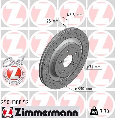 Otto Zimmermann 250.1388.52 Тормозной диск 250138852: Отличная цена - Купить в Польше на 2407.PL!