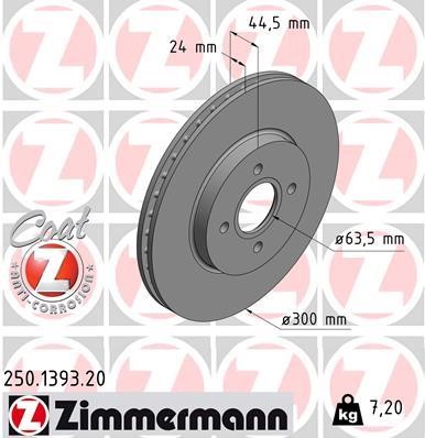 Otto Zimmermann 250.1393.20 Гальмівний диск 250139320: Приваблива ціна - Купити у Польщі на 2407.PL!