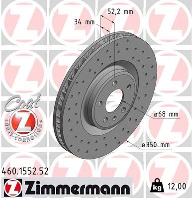 Otto Zimmermann 460.1552.52 Wentylowana przednia lewa tarcza hamulcowa 460155252: Dobra cena w Polsce na 2407.PL - Kup Teraz!