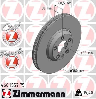 Otto Zimmermann 460.1557.75 Wentylowana przednia tarcza hamulcowa 460155775: Dobra cena w Polsce na 2407.PL - Kup Teraz!