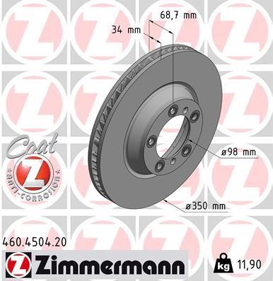 Otto Zimmermann 460.4504.20 Brake disk 460450420: Buy near me in Poland at 2407.PL - Good price!