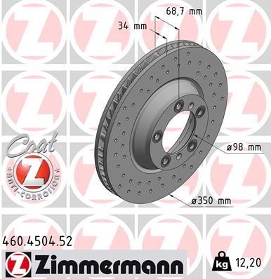 Otto Zimmermann 460.4504.52 Brake disk 460450452: Buy near me in Poland at 2407.PL - Good price!
