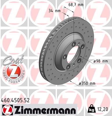 Otto Zimmermann 460.4505.52 Brake disk 460450552: Buy near me in Poland at 2407.PL - Good price!
