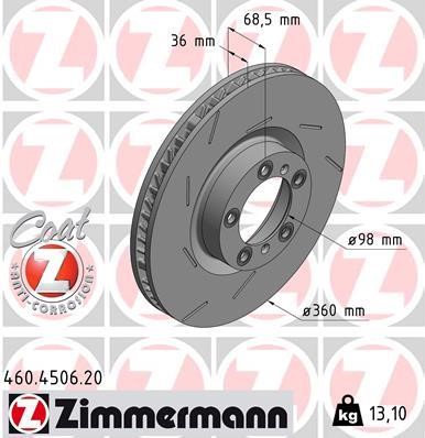 Otto Zimmermann 460.4506.20 Тормозной диск 460450620: Отличная цена - Купить в Польше на 2407.PL!