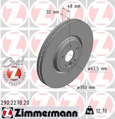 Otto Zimmermann 290.2270.20 Тормозной диск 290227020: Отличная цена - Купить в Польше на 2407.PL!