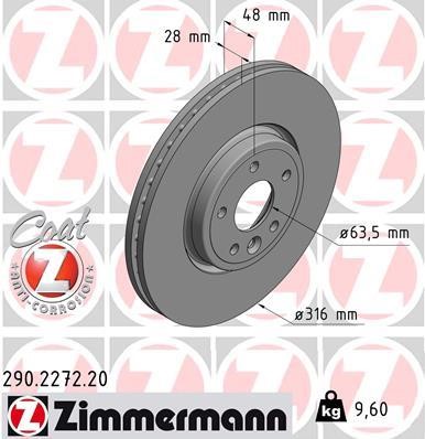 Otto Zimmermann 290.2272.20 Brake disc 290227220: Buy near me at 2407.PL in Poland at an Affordable price!