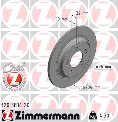 Otto Zimmermann 320.3814.20 Brake disk 320381420: Buy near me in Poland at 2407.PL - Good price!
