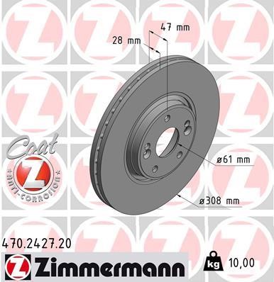 Otto Zimmermann 470.2427.20 Brake disc 470242720: Buy near me in Poland at 2407.PL - Good price!
