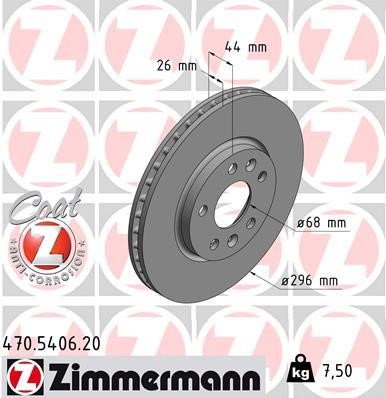 Otto Zimmermann 470.5406.20 Тормозной диск передний вентилируемый 470540620: Отличная цена - Купить в Польше на 2407.PL!