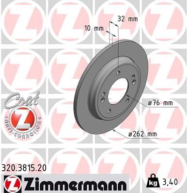 Otto Zimmermann 320.3815.20 Brake disk 320381520: Buy near me in Poland at 2407.PL - Good price!
