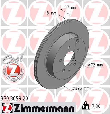 Otto Zimmermann 370.3059.20 Тормозной диск задний вентилируемый 370305920: Отличная цена - Купить в Польше на 2407.PL!