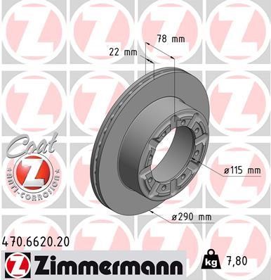Otto Zimmermann 470662020 Тормозной диск задний вентилируемый 470662020: Отличная цена - Купить в Польше на 2407.PL!