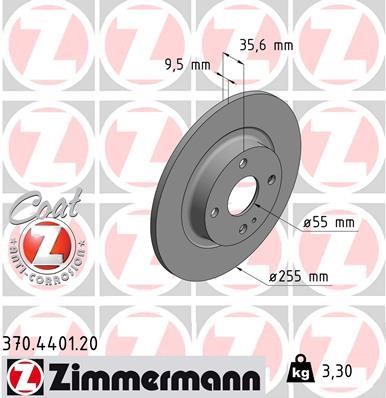 Otto Zimmermann 370.4401.20 Brake disc 370440120: Buy near me in Poland at 2407.PL - Good price!