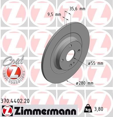 Otto Zimmermann 370.4402.20 Brake disc 370440220: Buy near me in Poland at 2407.PL - Good price!