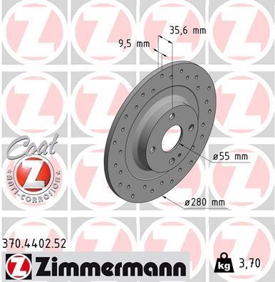 Otto Zimmermann 370.4402.52 Brake disc 370440252: Buy near me in Poland at 2407.PL - Good price!