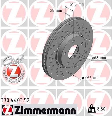 Otto Zimmermann 370.4403.52 Front brake disc ventilated 370440352: Buy near me in Poland at 2407.PL - Good price!