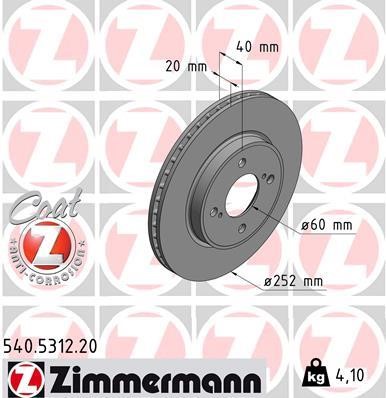 Otto Zimmermann 540.5312.20 Тормозной диск 540531220: Отличная цена - Купить в Польше на 2407.PL!