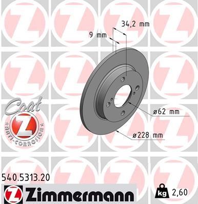 Otto Zimmermann 540.5313.20 Brake disk 540531320: Buy near me at 2407.PL in Poland at an Affordable price!