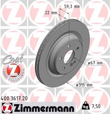 Otto Zimmermann 400.3617.20 Bremsscheibe 400361720: Kaufen Sie zu einem guten Preis in Polen bei 2407.PL!