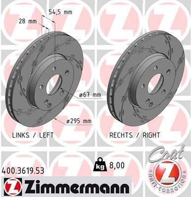 Otto Zimmermann 400.3619.53 Brake disk 400361953: Buy near me in Poland at 2407.PL - Good price!