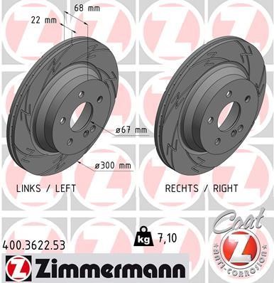 Otto Zimmermann 400.3622.53 Brake disc 400362253: Buy near me in Poland at 2407.PL - Good price!
