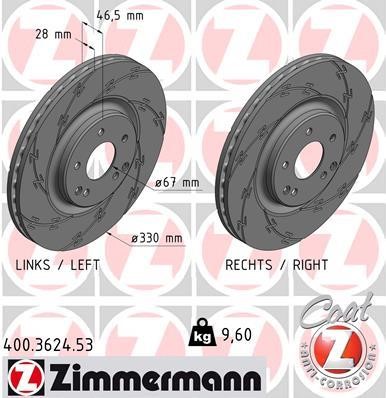 Otto Zimmermann 400.3624.53 Brake disk 400362453: Buy near me in Poland at 2407.PL - Good price!