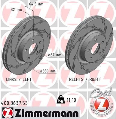 Otto Zimmermann 400.3637.53 Brake disc 400363753: Buy near me in Poland at 2407.PL - Good price!