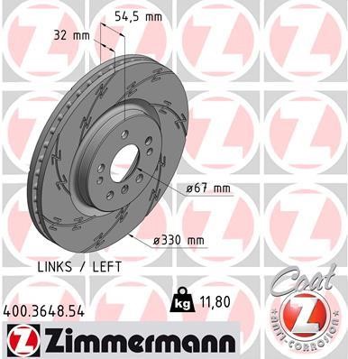 Otto Zimmermann 400.3648.54 Brake disc 400364854: Buy near me in Poland at 2407.PL - Good price!