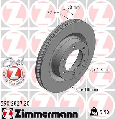 Otto Zimmermann 590282720 Front brake disc ventilated 590282720: Buy near me at 2407.PL in Poland at an Affordable price!
