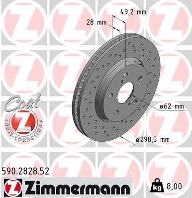Otto Zimmermann 590.2828.52 Brake disk 590282852: Buy near me in Poland at 2407.PL - Good price!