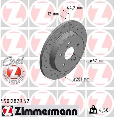 Otto Zimmermann 590.2829.52 Brake disk 590282952: Buy near me in Poland at 2407.PL - Good price!