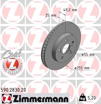 Otto Zimmermann 590.2830.20 Brake disk 590283020: Buy near me in Poland at 2407.PL - Good price!