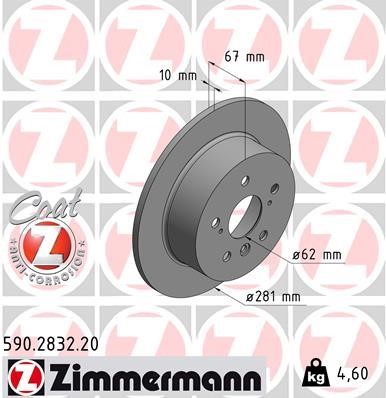 Otto Zimmermann 590.2832.20 Brake disc 590283220: Buy near me at 2407.PL in Poland at an Affordable price!