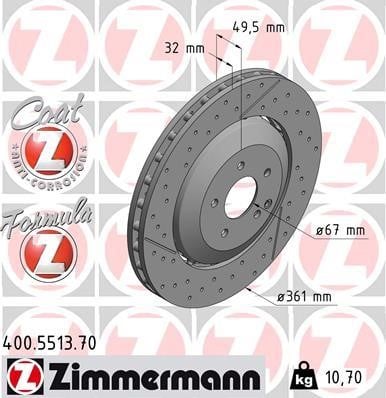 Otto Zimmermann 400.5513.70 Brake disk 400551370: Buy near me in Poland at 2407.PL - Good price!