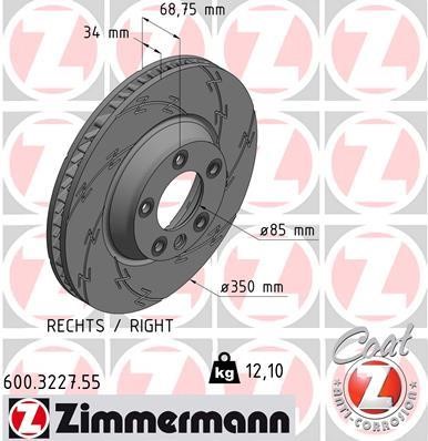 Otto Zimmermann 600.3227.55 Тормозной диск передний вентилируемый 600322755: Отличная цена - Купить в Польше на 2407.PL!