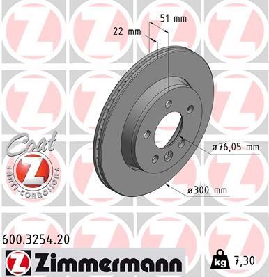 Otto Zimmermann 600.3254.20 Brake disc 600325420: Buy near me in Poland at 2407.PL - Good price!