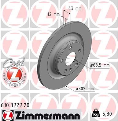 Otto Zimmermann 610.3727.20 Brake disk 610372720: Buy near me in Poland at 2407.PL - Good price!