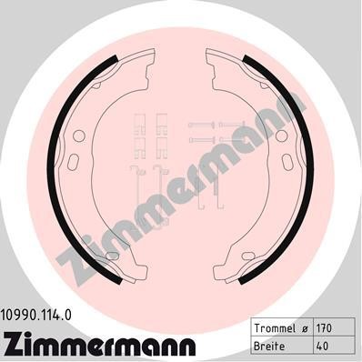 Otto Zimmermann 10990.114.0 Parking brake shoes 109901140: Buy near me in Poland at 2407.PL - Good price!