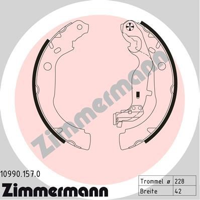 Otto Zimmermann 10990.157.0 Колодки тормозные барабанные, комплект 109901570: Отличная цена - Купить в Польше на 2407.PL!
