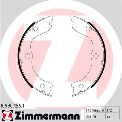 Otto Zimmermann 10990.156.1 Parking brake shoes 109901561: Buy near me in Poland at 2407.PL - Good price!